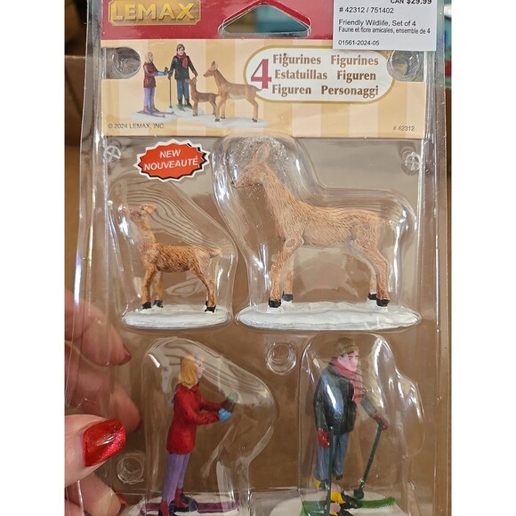 New Christmas Winter Lemax Vail Village Friendly Wildlife Set of 4 #42312 Sealed - Picture 2 of 3